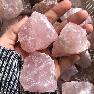 Raw Rose Quartz chunk, Rose Quartz stone unpolished