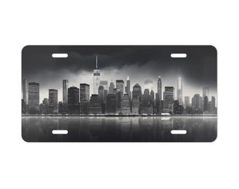 Placa de matrícula de la ciudad de Nueva York, placa personalizada para la parte delantera del coche, decoración para coche, accesorio para coche, placa de matrícula metálica, etiqueta para coche, regalo de cumpleaños