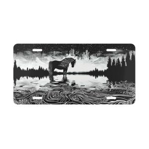 ON SALE, Horse Vanity Plate, Black and White, Front of Car, Car Decoration, Car Accessory, License Plate