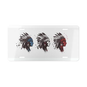 UITVERKOOP, Native Americans kaptafel hoofdadres, voorkant auto, autodecoratie, autoaccessoire, kentekenplaat