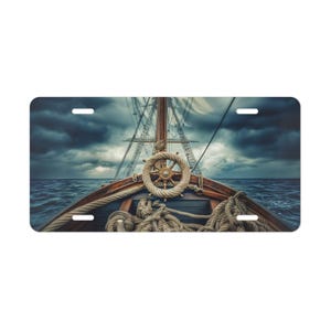 UITVERKOOP, roeiwiel kaptafel besturen van een boot nautisch, voorkant van de auto, autodecoratie, autoaccessoire, kentekenplaat