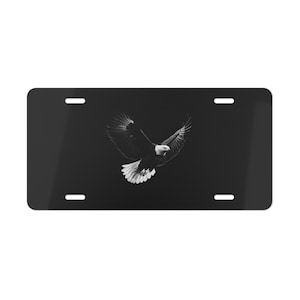 ON SALE, Eagle Black White Vanity Plate, Front of Car, Car Decoration, Car Accessory, License Plate