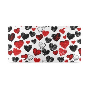 ON SALE, Hearts Pattern Vanity Plate Black White Red, Front of Car, Car Decoration, Car Accessory, License Plate