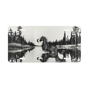 ON SALE, Horse Black and White Vanity Plate, Front of Car, Car Decoration, Car Accessory, License Plate