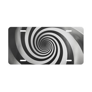 ON SALE, Spiral Vanity Plate Black White, Front of Car, Car Decoration, Car Accessory, License Plate