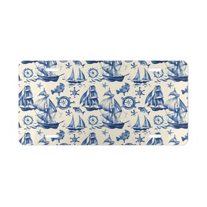 UITVERKOOP, make-upplaat nautische boot blauw, voorkant auto, autodecoratie, autoaccessoire, kentekenplaat