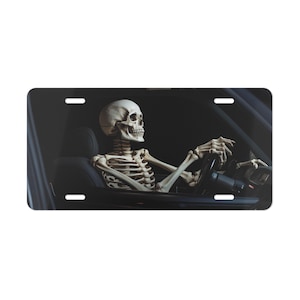 UITVERKOOP, skelet kentekenplaat, make-upplaat, voorkant auto, schedel, gothic, emo, punk