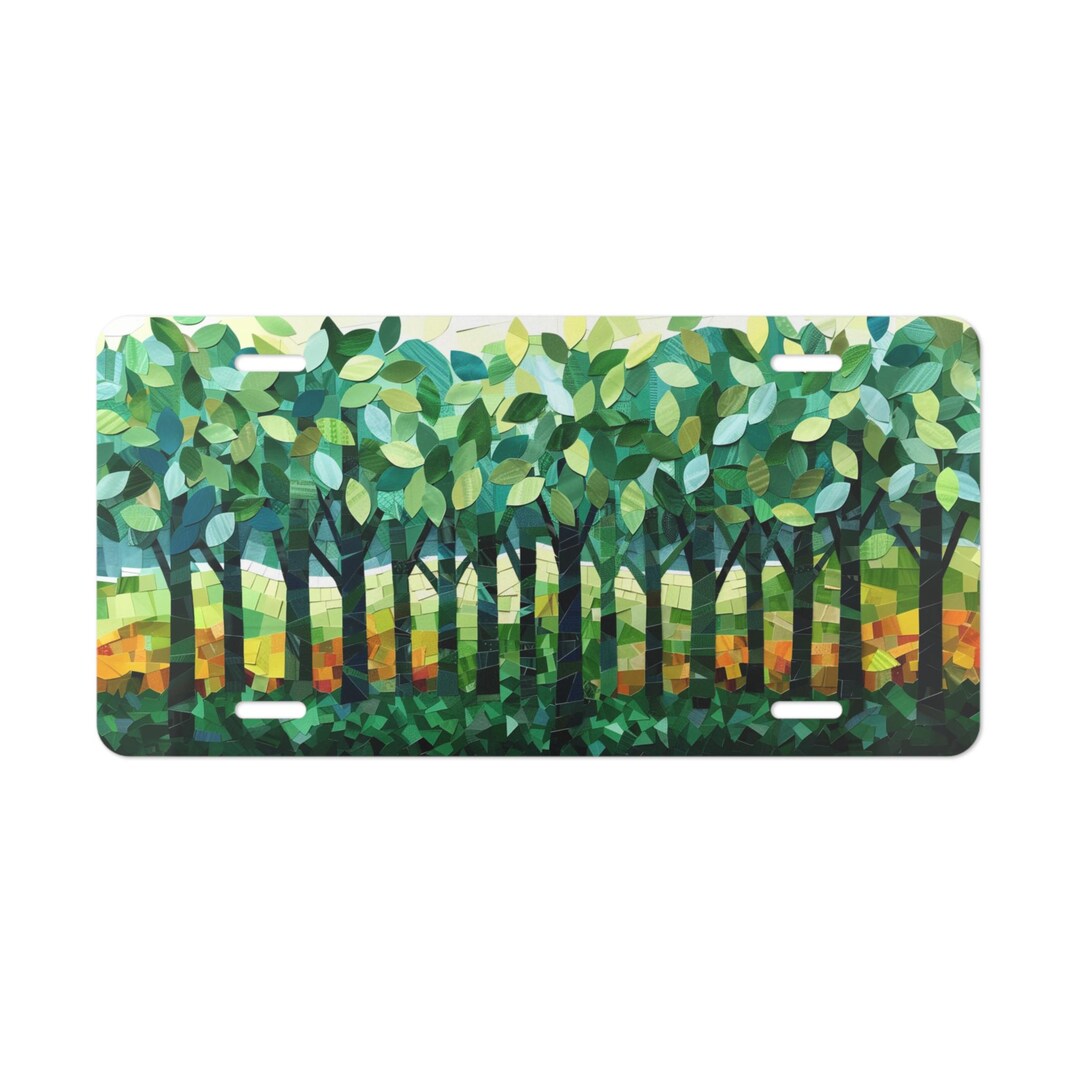 ON SALE Green Trees Vanity Plate Tree Front of Car Car Decoration Car ...