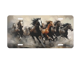 Horse License Plate Vanity Plate Country Vibes Horses Racing Horse Lover Cowgirl Cowboy Front of Car