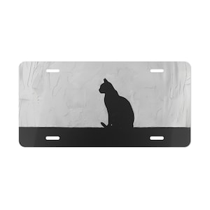 ON SALE, Black Cat Silhouette Vanity Plate, Front of Car, Car Decoration, Car Accessory, License Plate