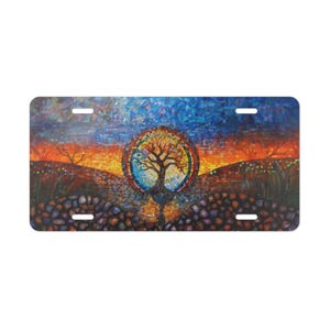 ON SALE, Tree of Life Colorful Vanity Plate, Front of Car, Car Decoration, Car Accessory, License Plate