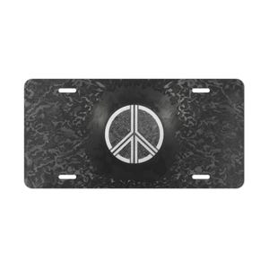 ON SALE, Peace Sign Vanity Plate Black White, Front of Car, Car Decoration, Car Accessory, License Plate