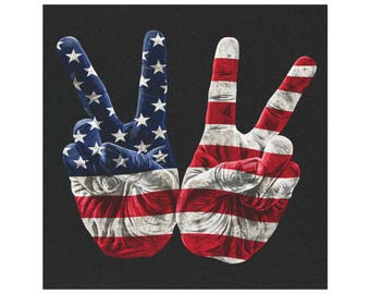 American Flag Peace Sign Car Magnet | Patriotic Vehicle Magnet Vehicle Decoration Outdoor/Indoor Square Magnet Durable Car Decor