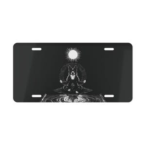 ON SALE, Yoga Dog Vanity Plate, Black and White, Front of Car, Car Decoration, Car Accessory, License Plate
