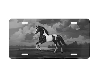 Placa decorativa Black Horse White para la parte delantera del coche, accesorio para coche.
