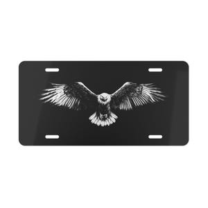 ON SALE, Eagle Black White Vanity Plate Wings, Front of Car, Car Decoration, Car Accessory, License Plate