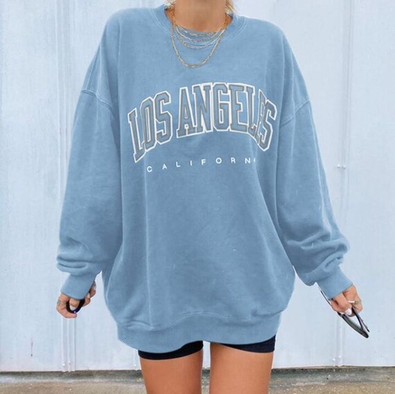 ozzyandlulushop Los Angeles Sweatshirt Los Angeles Crewneck Los Angeles City Sweatshirt Vintage Crewneck Vintage Sweatshirt Oversized Sweatshirt Black