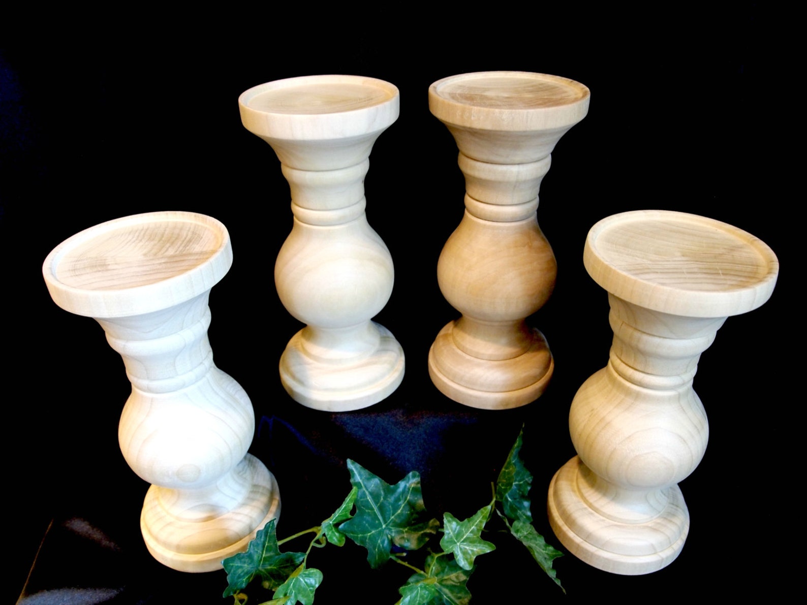 Unfinished Chunky Pillar Candle Holders 10inch Set of 4 Etsy