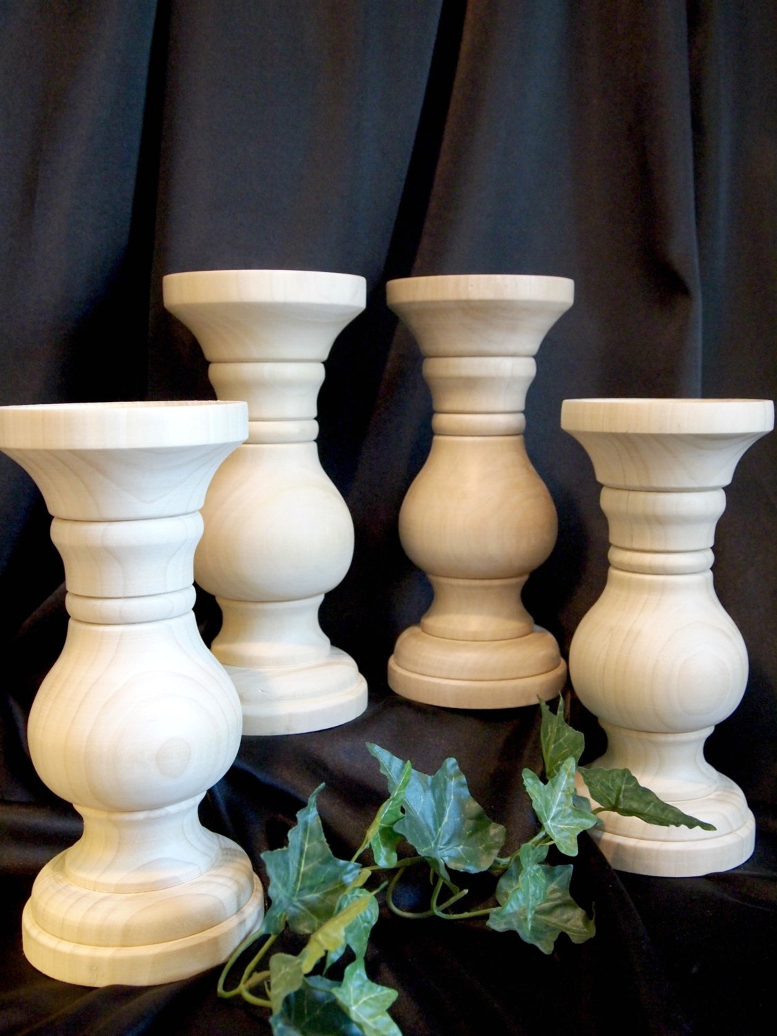 Unfinished Chunky Pillar Candle Holders 10inch Set of 4 Etsy