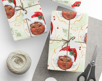 African American Mrs. Claus Christmas Wrapping Paper