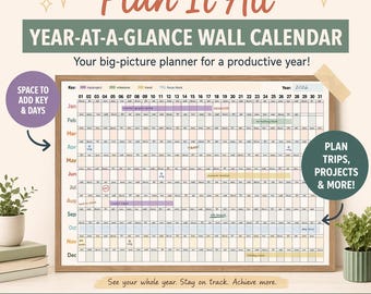 Plan It All Wall Calendar | Printable | Large & Giant Sizes