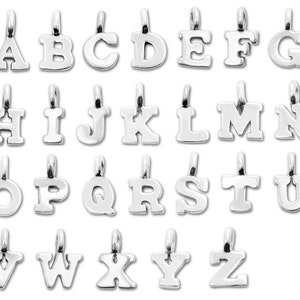 925 Sterling Silver Miniature A-Z Alphabet Letter Charm Tiny Letter Pendentif personnalisé Initial Charm Block Letter Charm Bracelet Charm