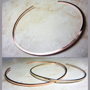 Rose Gold Square Cuff Bracelet Thin Cuff Bracelet Stacking Bracelet Minimalist Cuff Thin Yellow Gold Bracelet Delicate Bangle Gift for Her