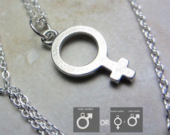 925 Sterling Silver Male Symbol Necklace Venus Symbol Male Sign Necklace 925 Sterling Silver Necklace Gift for Her, Him