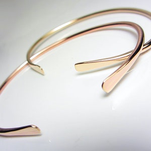 14K Gold Filled Cuff Bracelet Stacking Bracelet Rose Gold Open Bangle Bracelet Minimalist Cuff 14K Yellow Gold Adjustable Bracelet Delicate