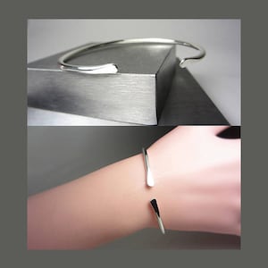 Bracelet manchette en argent sterling 925, bracelet empilable, bracelet jonc ouvert, bracelet minimaliste, bijoux bohème, bracelet réglable, cadeau pour elle