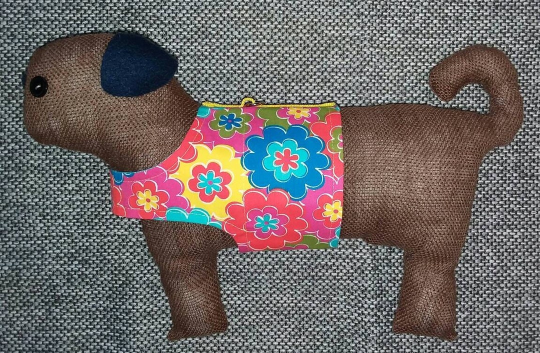 Cotton Dog Harness, Mod Retro Flower Power for Xs Dogs 712 Lbs. Girth