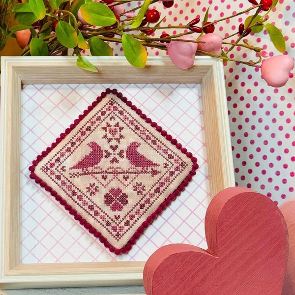 PDF Lovely Hearts Cross Stitch Pattern by Textilly