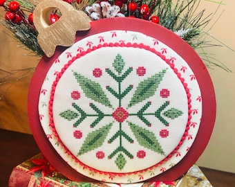 PDF Holly Snowflake Cross Stitch Pattern by Textilly