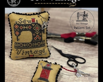 PDF Sew Vintage Pattern Set Cross Stitch Pattern by Textilly