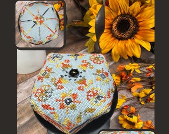 PDF Harvest Hearth Biscornu Cross Stitch Pattern by Textilly