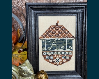 PDF Fall Acorn Cross Stitch Pattern by Textilly