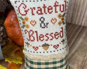 PDF Grateful & Blessed Cross Stitch Pattern by Textilly
