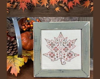 PDF Autumn Leaf Cross Stitch Pattern by Textilly