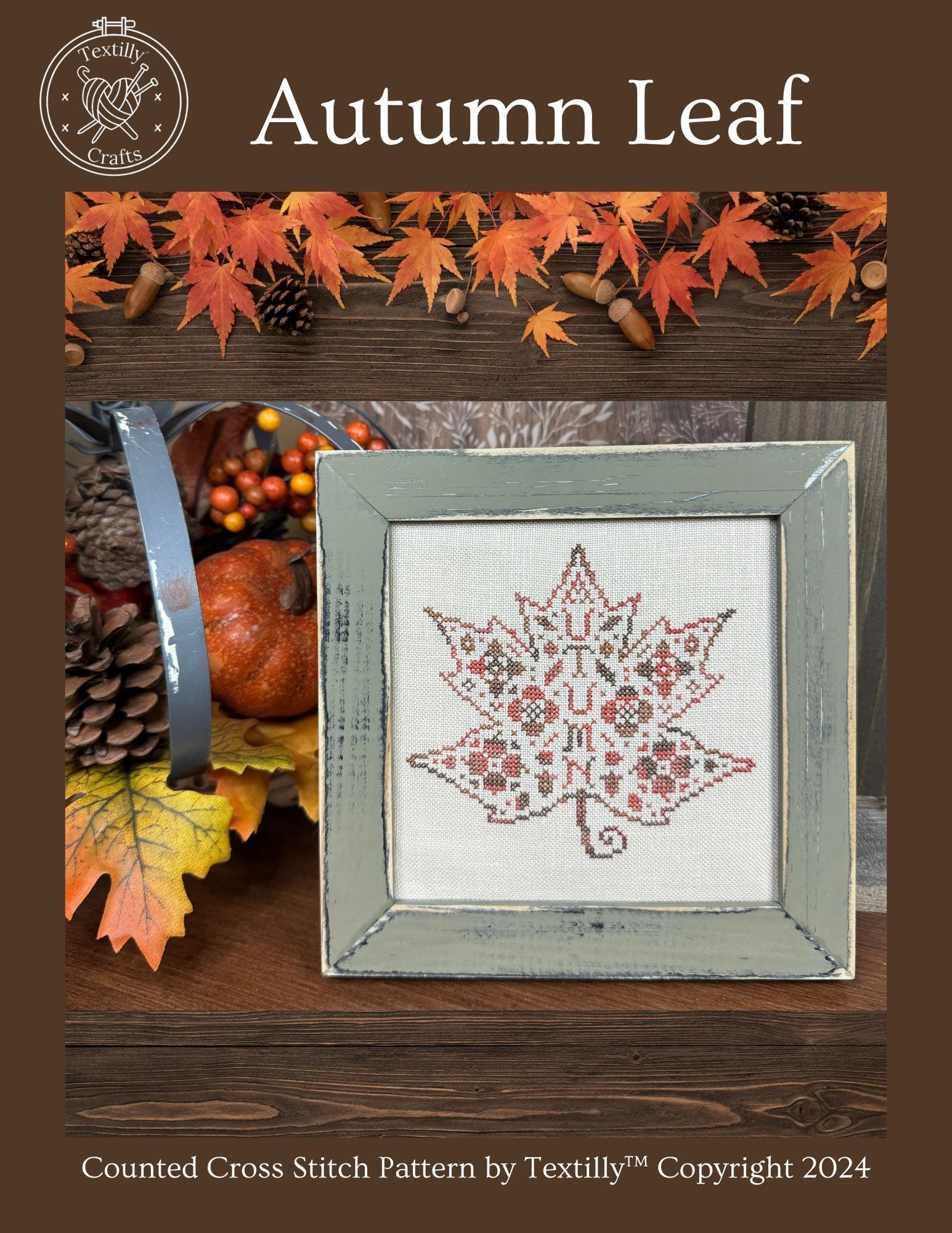 PDF Autumn Leaf Cross Stitch Pattern by Textilly - Etsy