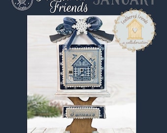 PDF Feathered Friends: January Cross Stitch Pattern by Textilly