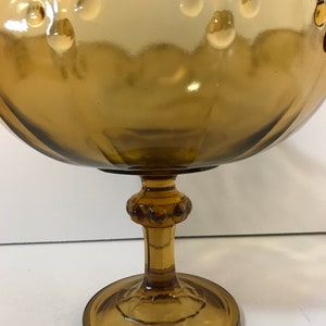 Indiana Glass - Amber Compote Garland Teardrop Collection Fruit Bowl Table Centerpiece Kitchen Decor