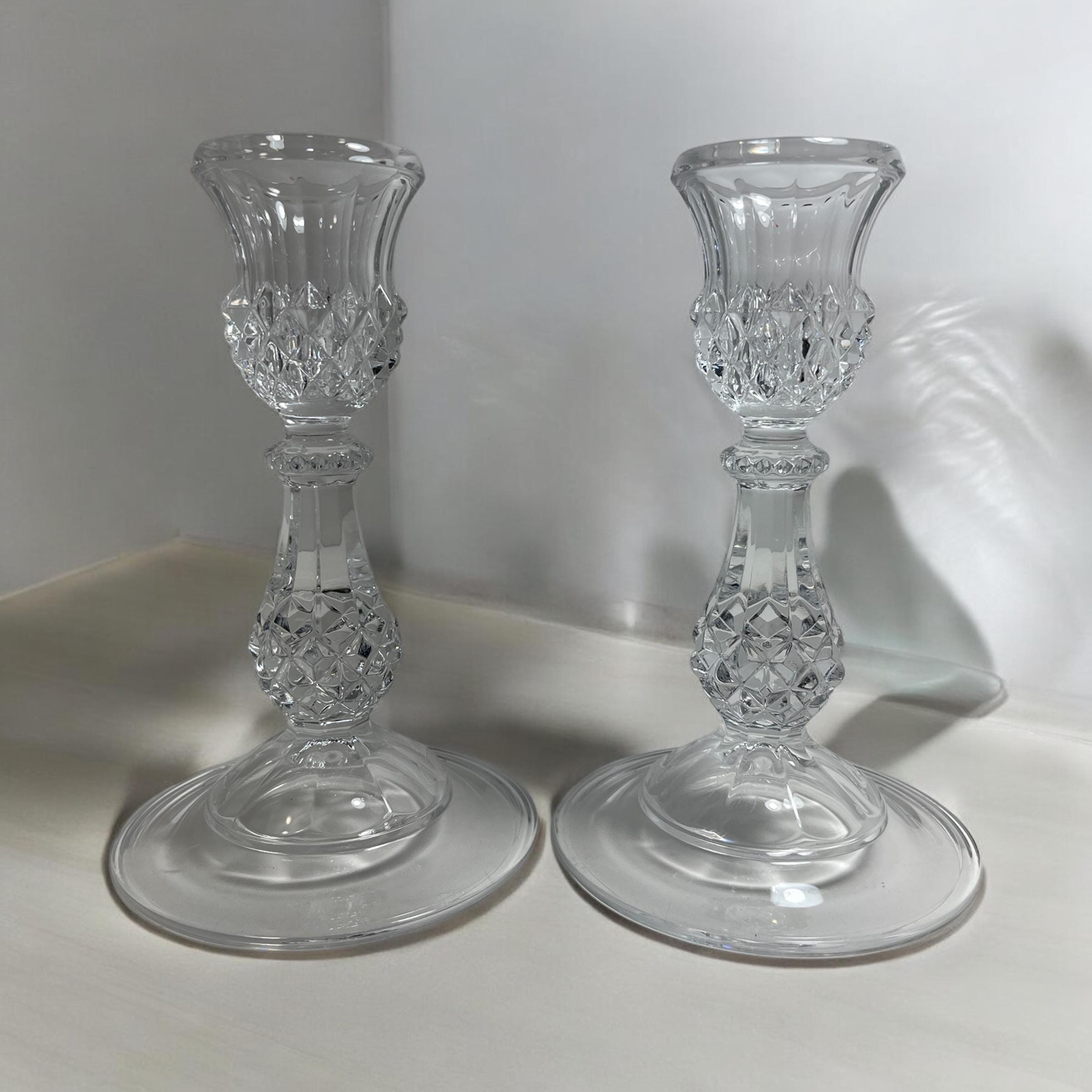 Ancien bougeoir cristal ou verre poli Jeanne d'Arc - Décoration