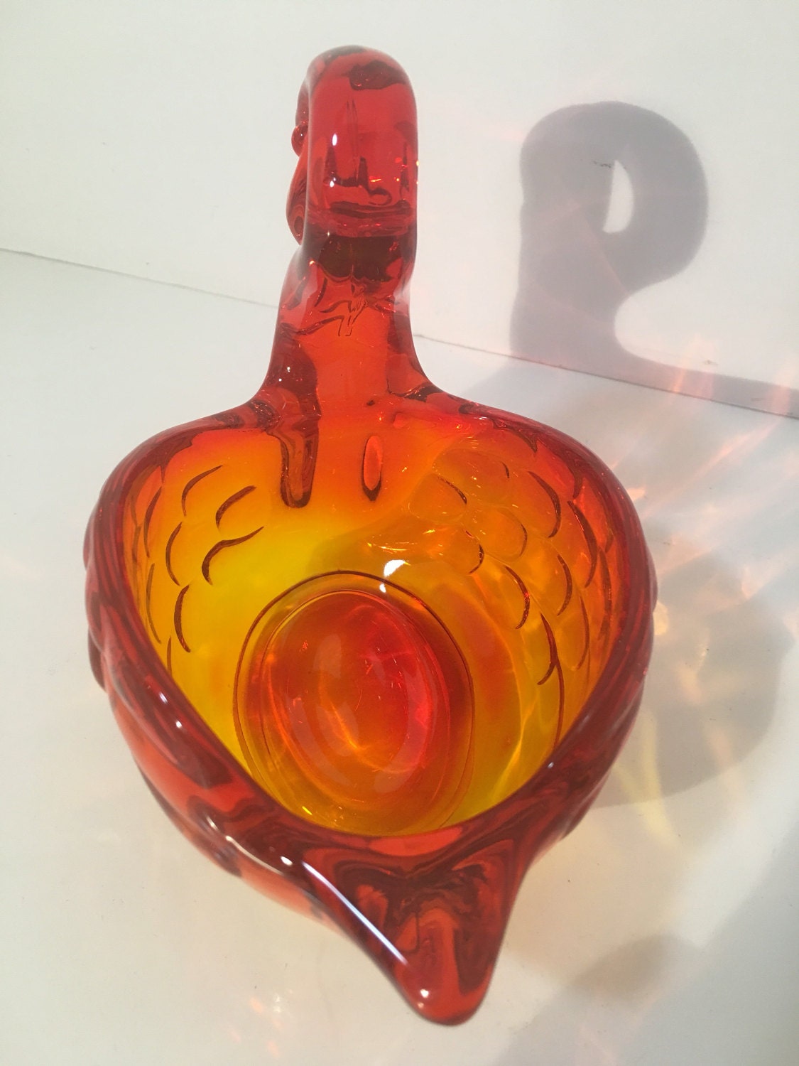 ヴィンテージ バイキング アート ガラス アンベリーナ スワン