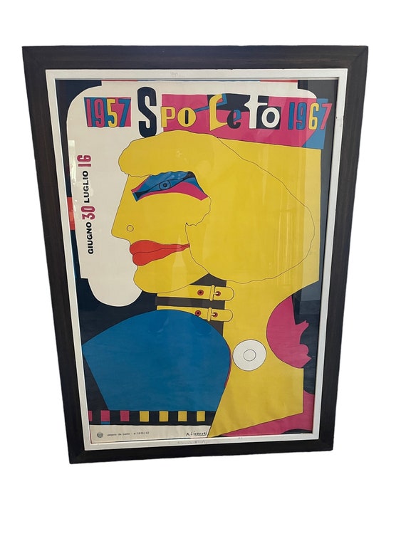 1967 Festival Di Spoleto Poster, R. Lindbergh Signed Print, Framed