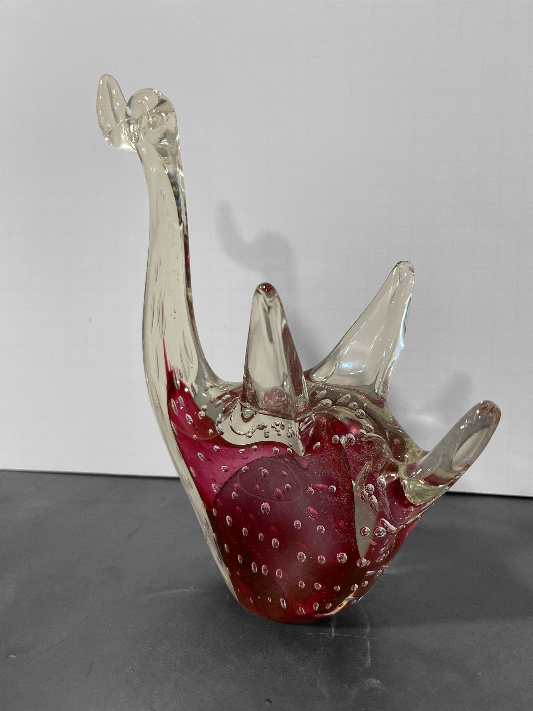 イタリー製　ガラススワン Murano Glass Swan, Decorative Figurine, Made in Italy