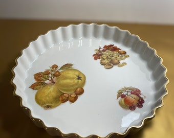 Thanksgiving Autumn Porcelain Pie Pan Porcelaines Pilvite Made in France Pillivuyt