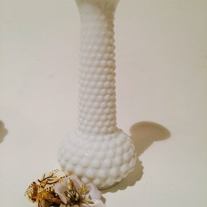 Vintage Hobnail Milk Glass Bud Vase