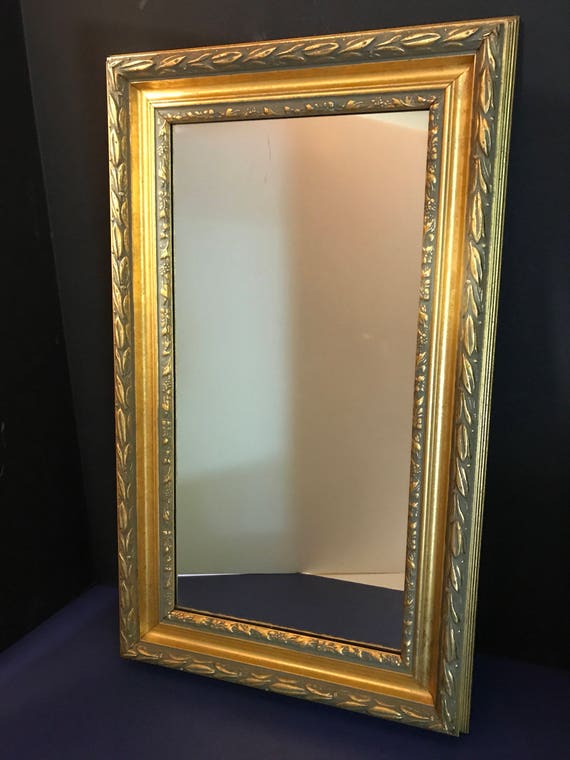 Ornate Wood Framed Mirror Rectangular Wall Hanging Image 0