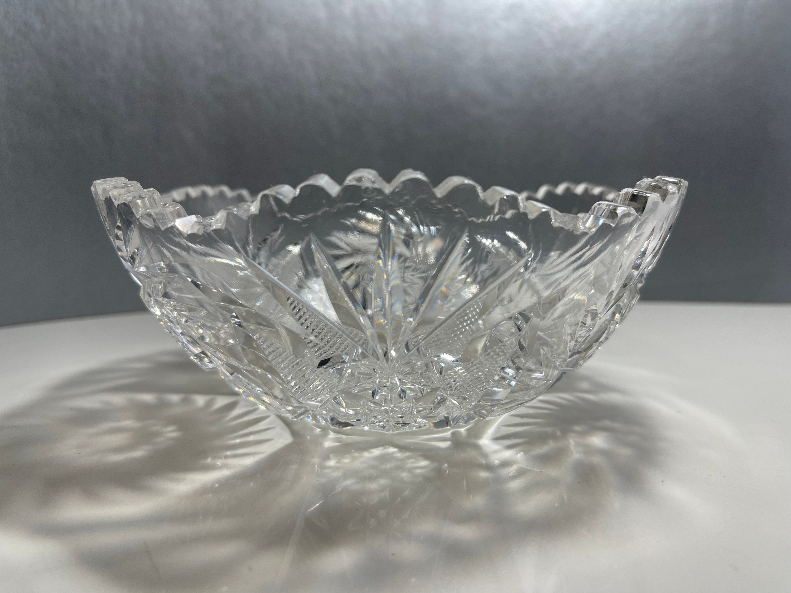 Crystal Cut Glass Sawtooth Sm 7” Bowl - Etsy