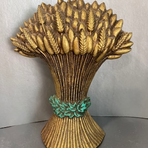 Vintage Doorstop Bundle of Wheat Cast Iron Home Decor Housewarming Gift